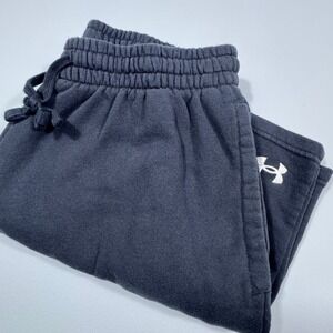 Under Armour Mens Fleece Athletic Shorts Black Drawstring Gym Pockets Logo XL